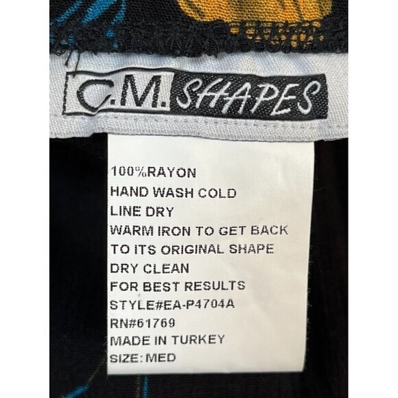 CM Shapes Floral Maxi Skirt M Black Hippie Indie Euro Summer Preppy Concert 80s - Picture 2 of 10